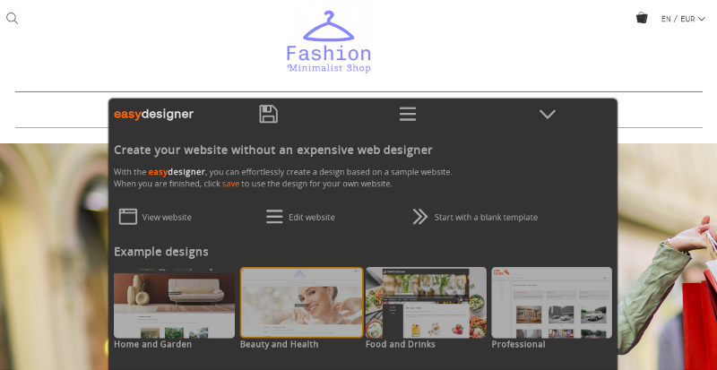 Captura de ecrã do Easy Designer